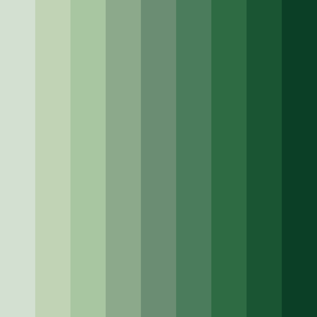 Download green shades color palette PNG image (square)