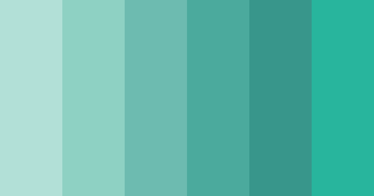 Download teal shades color palette PNG image (landscape)