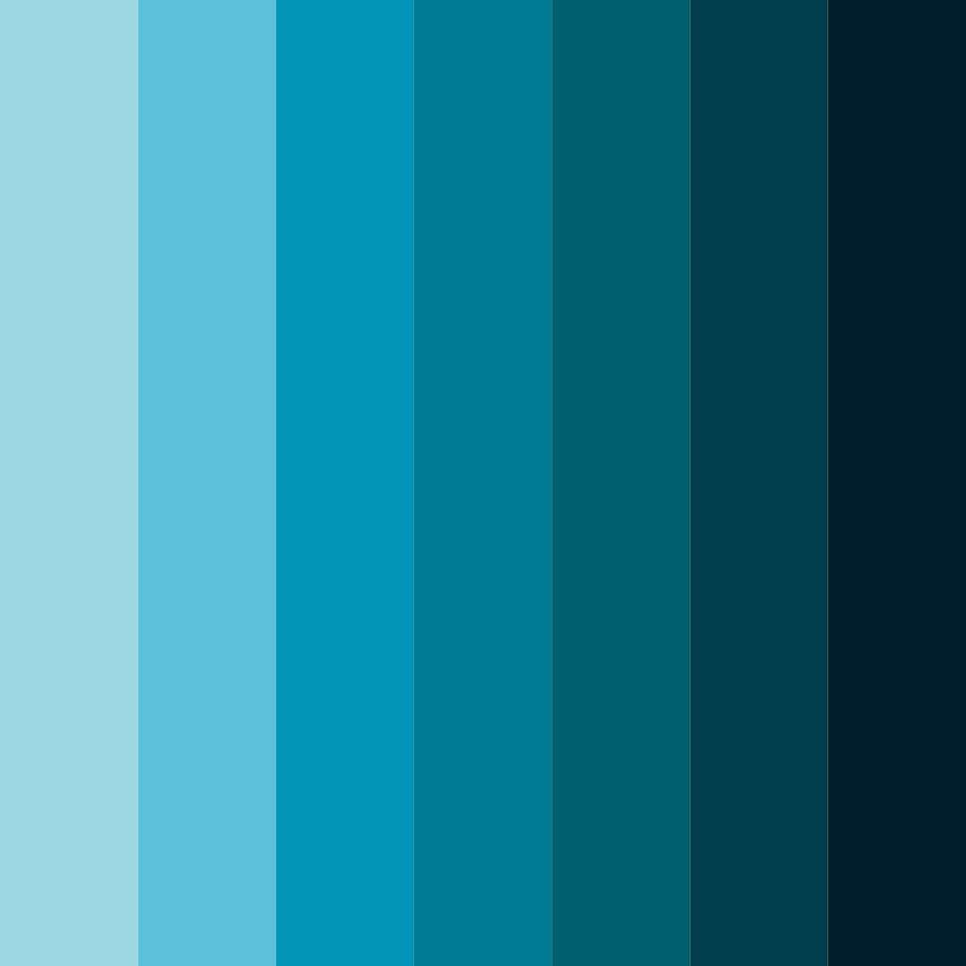 Download ocean blue color palette PNG image (square)