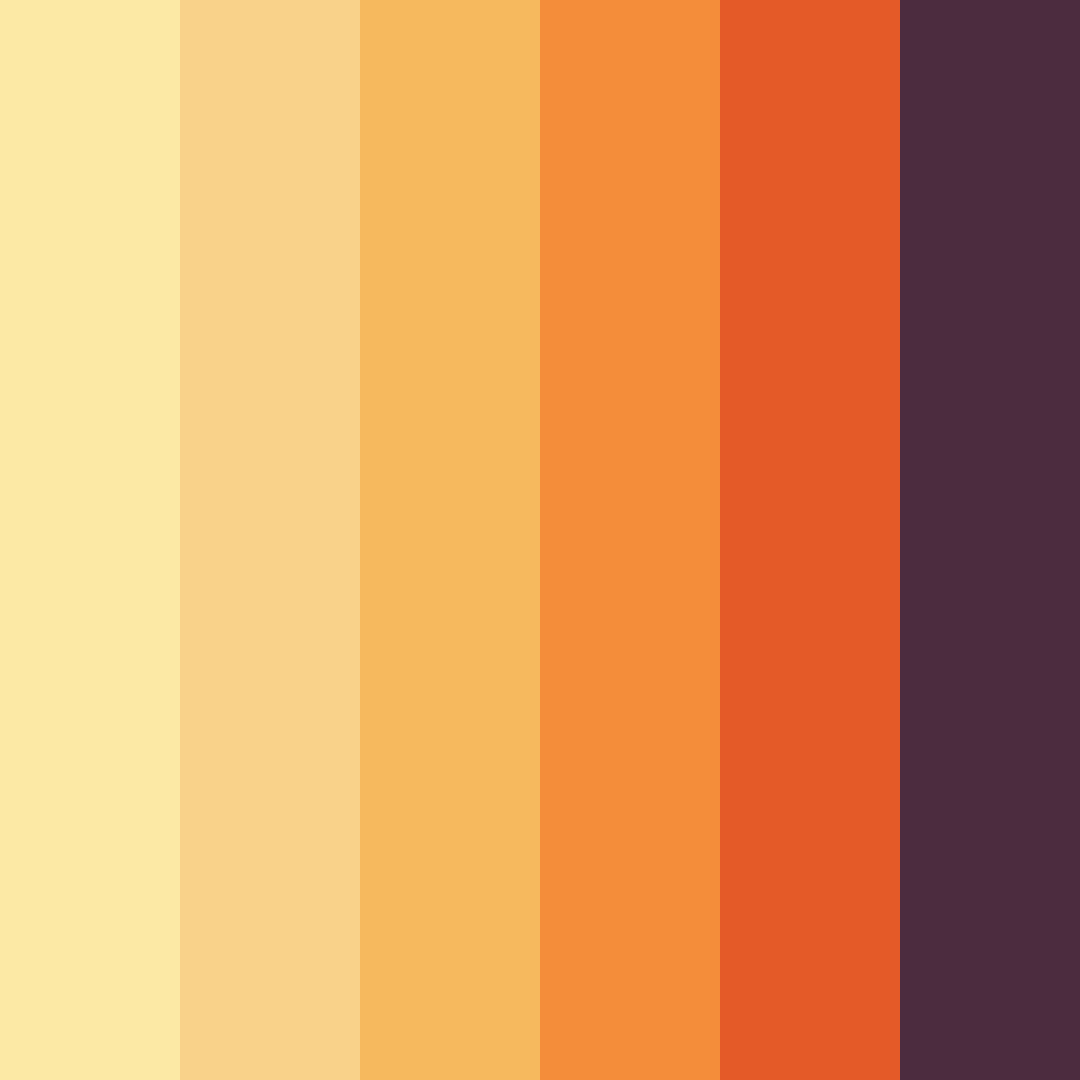 Download orange sunset color palette PNG image (square)