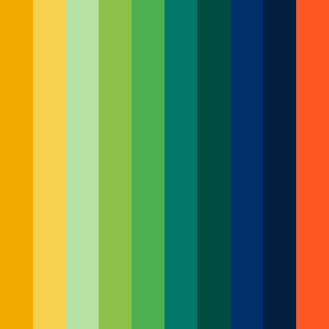 Download navy orange green harmony color palette PNG image (square)