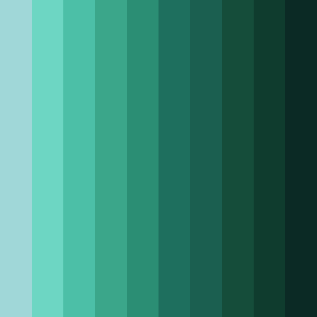 Download shades of green blue color palette PNG image (square)