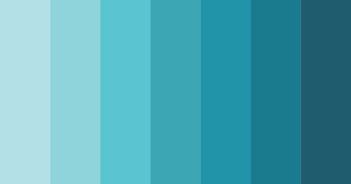 Download shades of teal color palette PNG image (landscape)