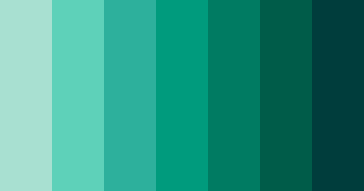 Download tropical teal serenity color palette PNG image (landscape)