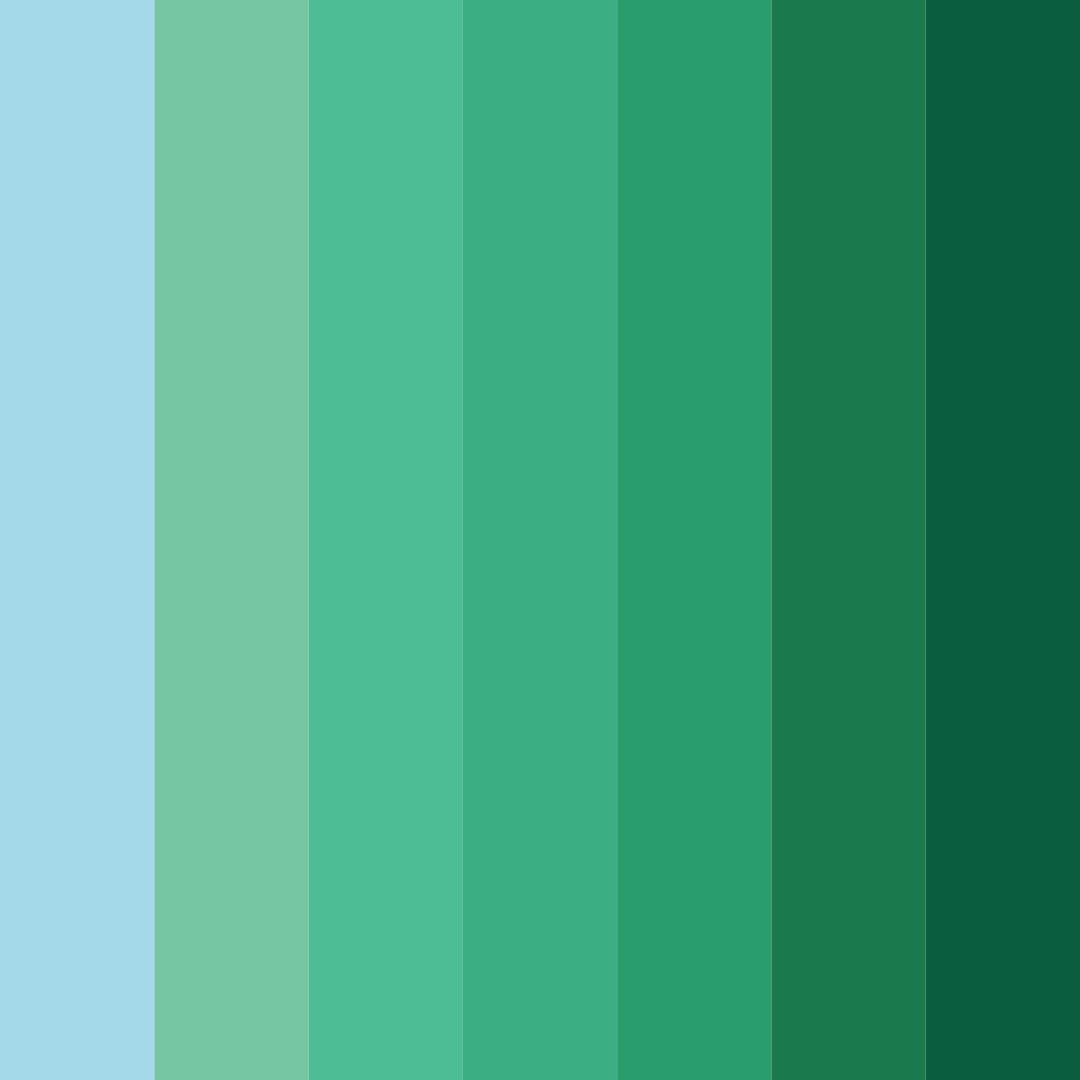 Download teal ocean color palette PNG image (square)
