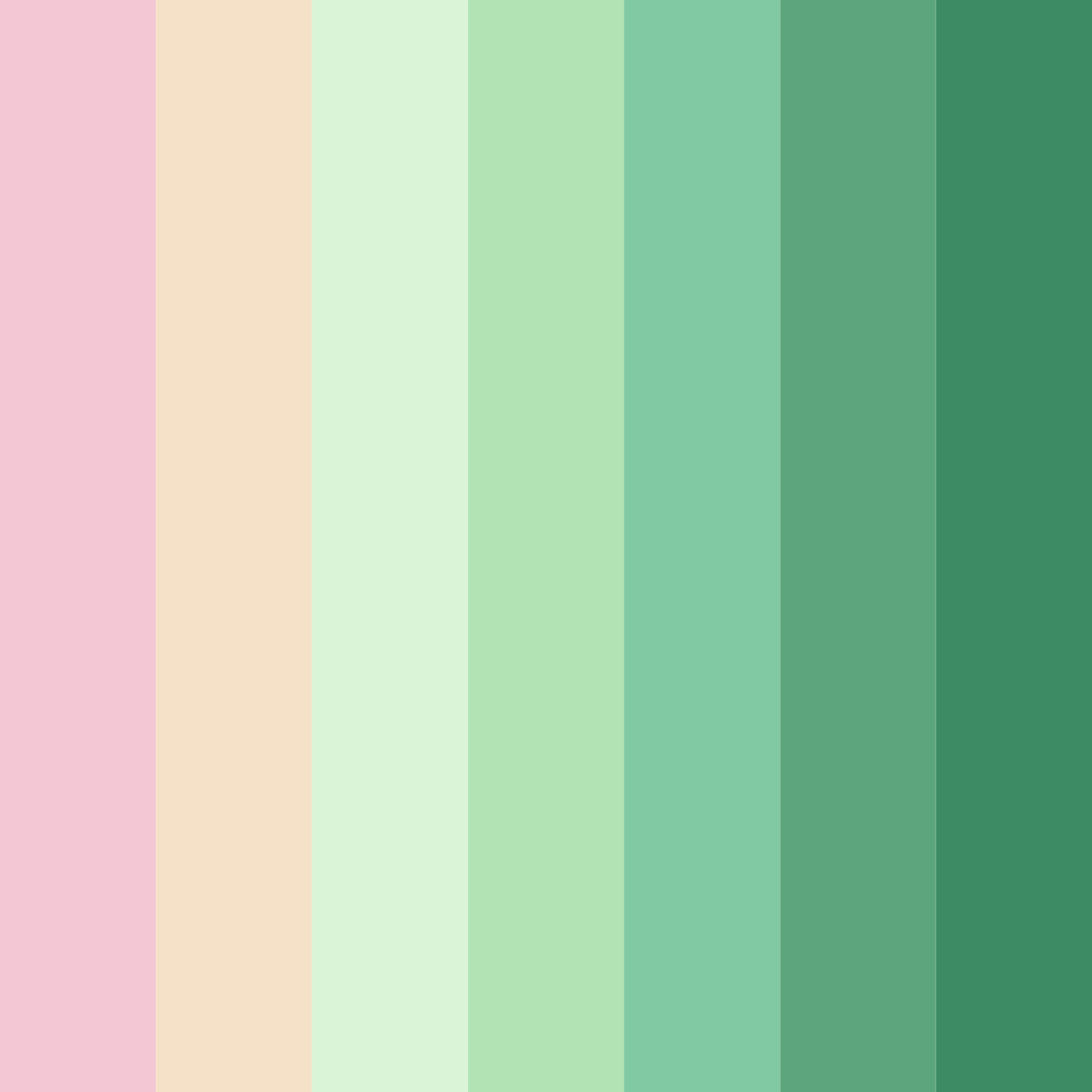 Download pink greenery color palette PNG image (square)