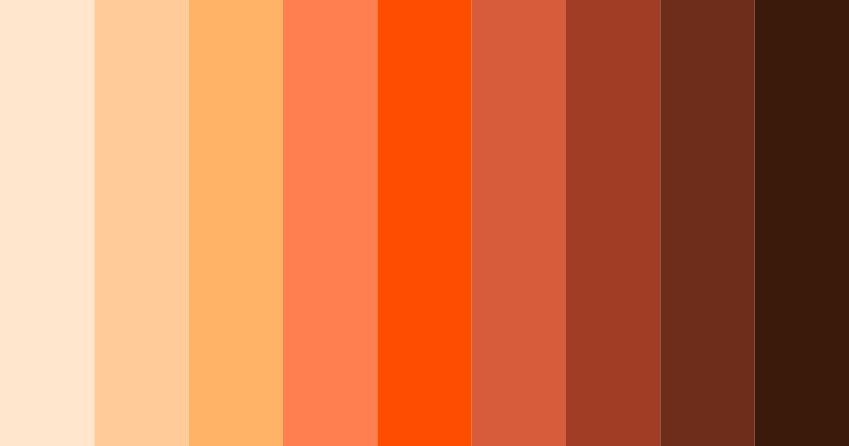 Download shades of orange and red color palette PNG image (landscape)