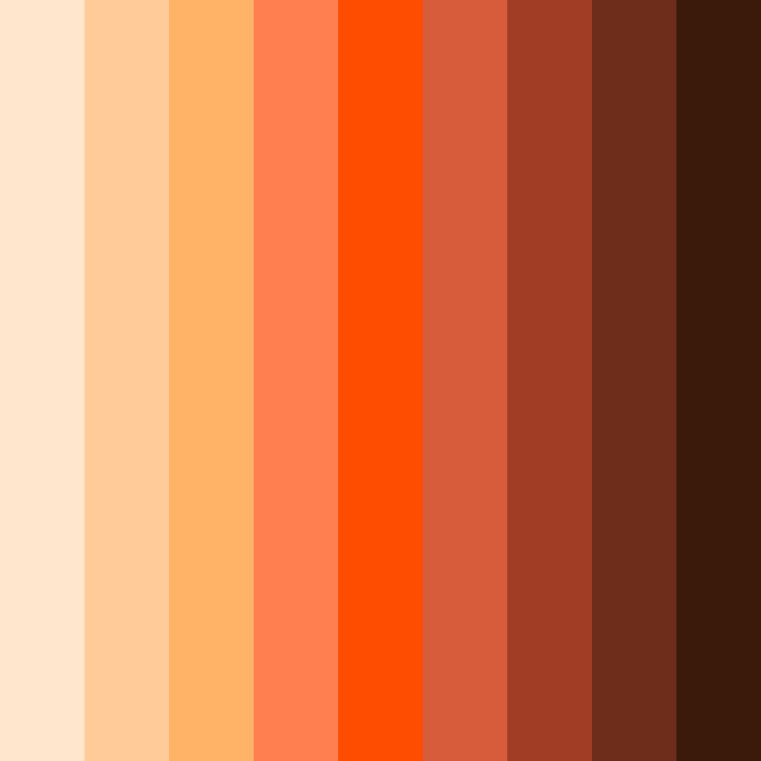 Download shades of orange and red color palette PNG image (square)