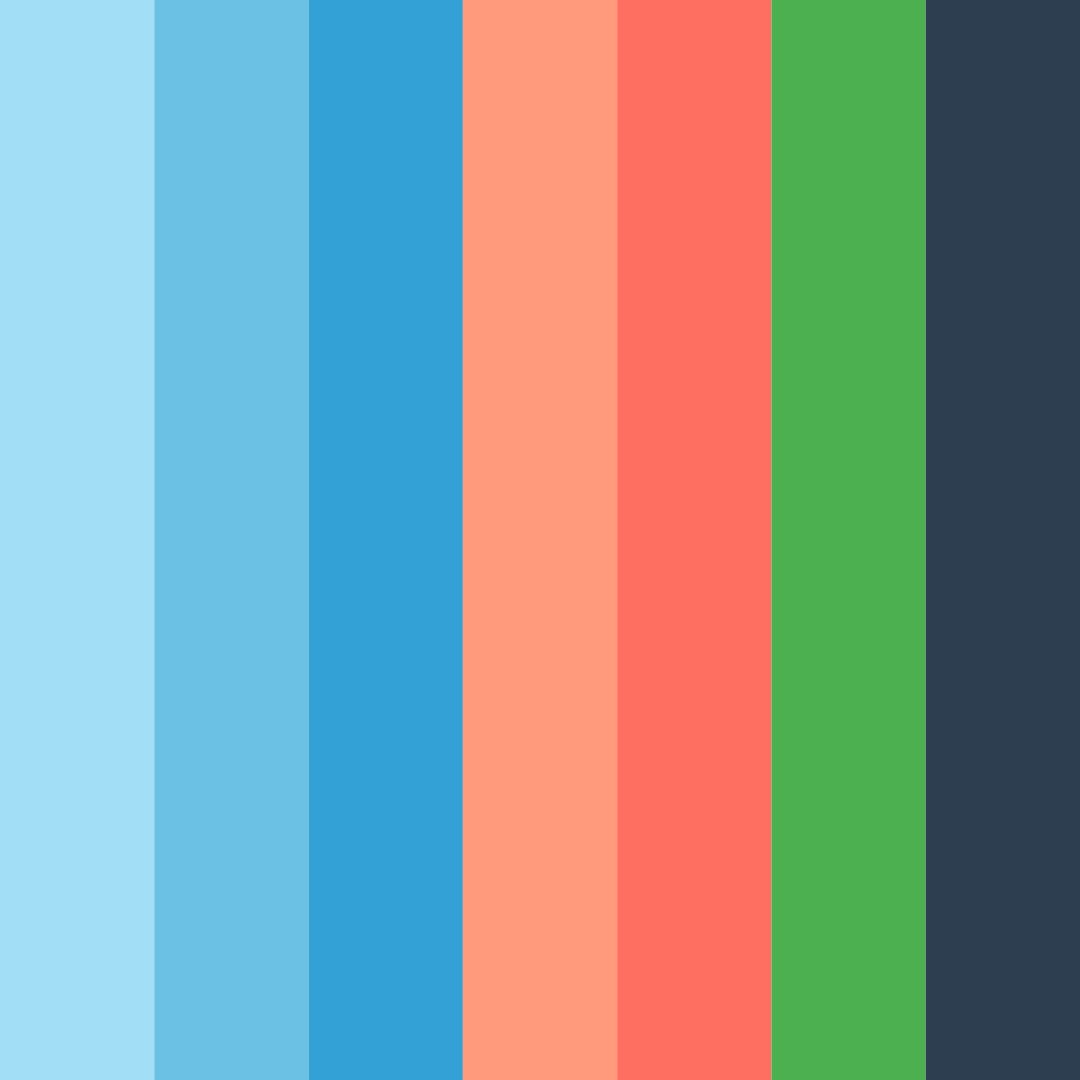 Download coral coast breeze color palette PNG image (square)