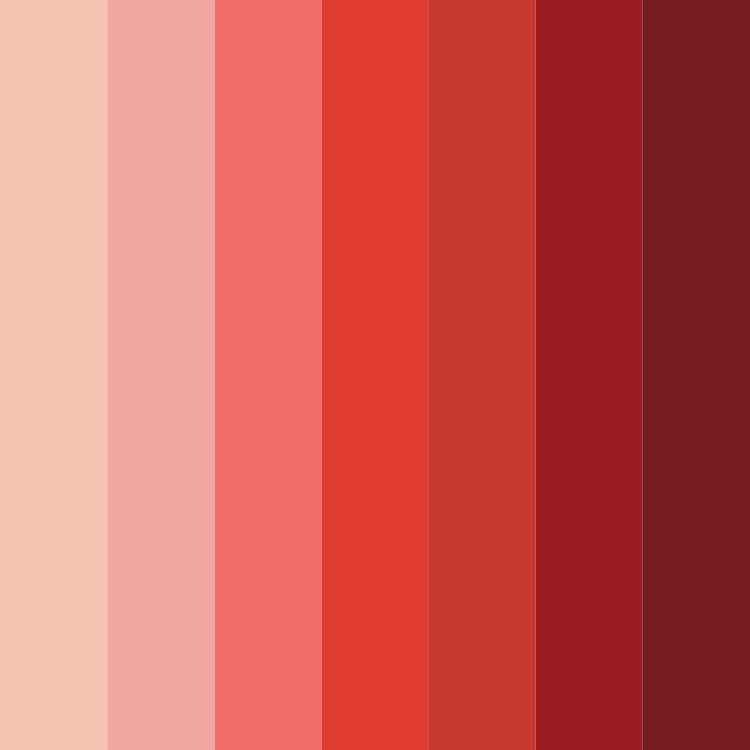 Download red shades color palette PNG image (square)
