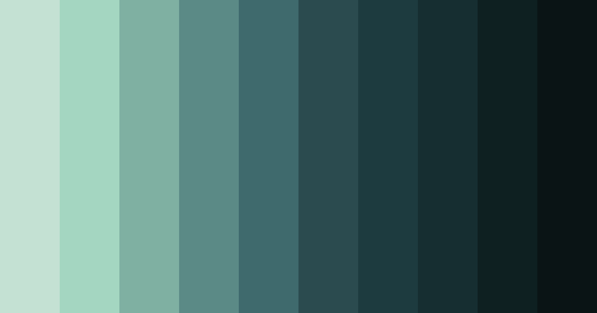 Download shades of pine green color palette PNG image (landscape)