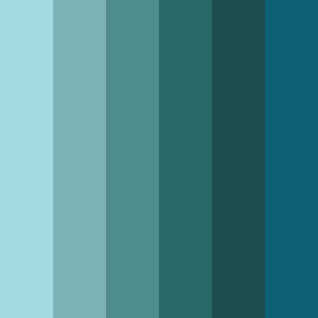 Download shades of teal color palette PNG image (square)