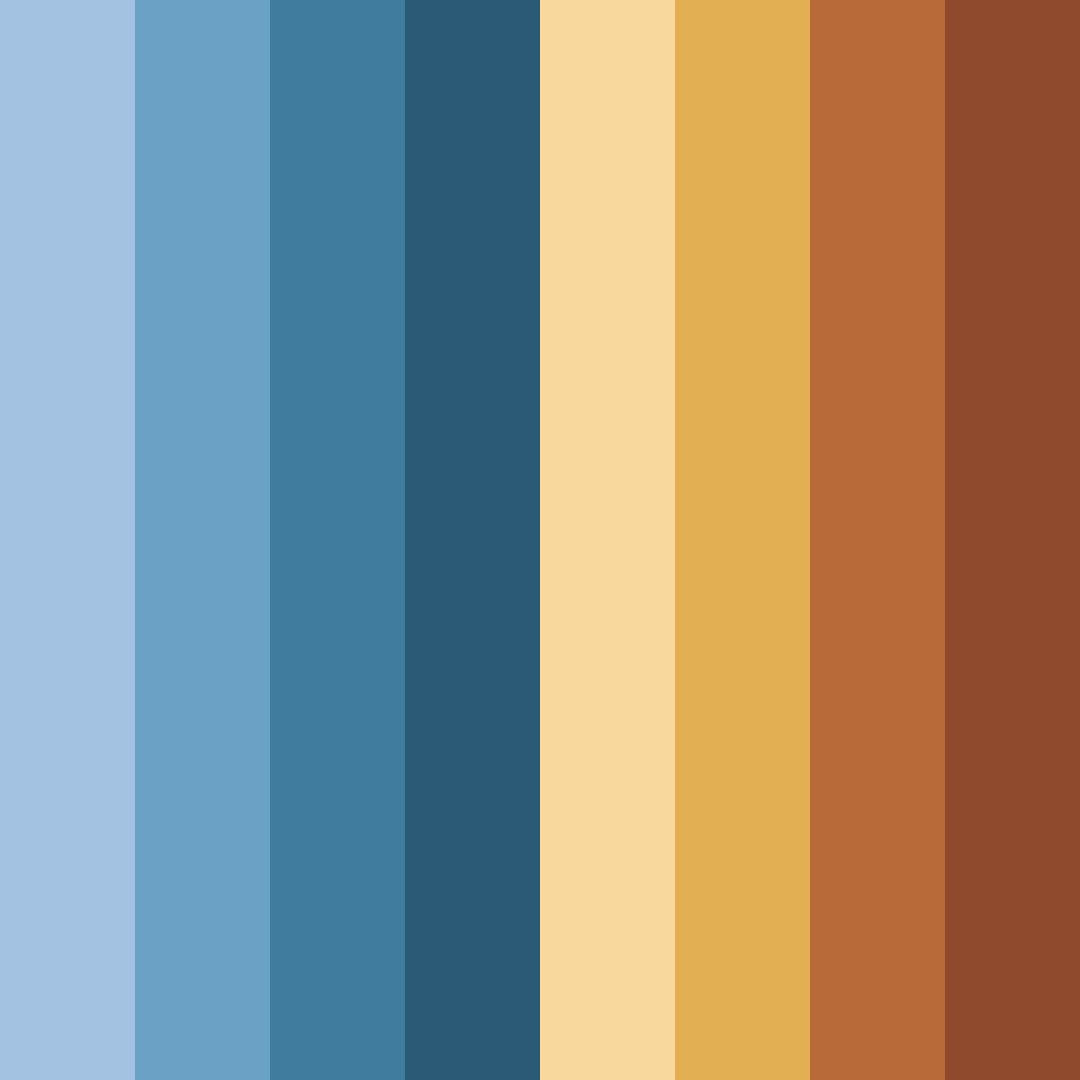Download blue sunset color palette PNG image (square)