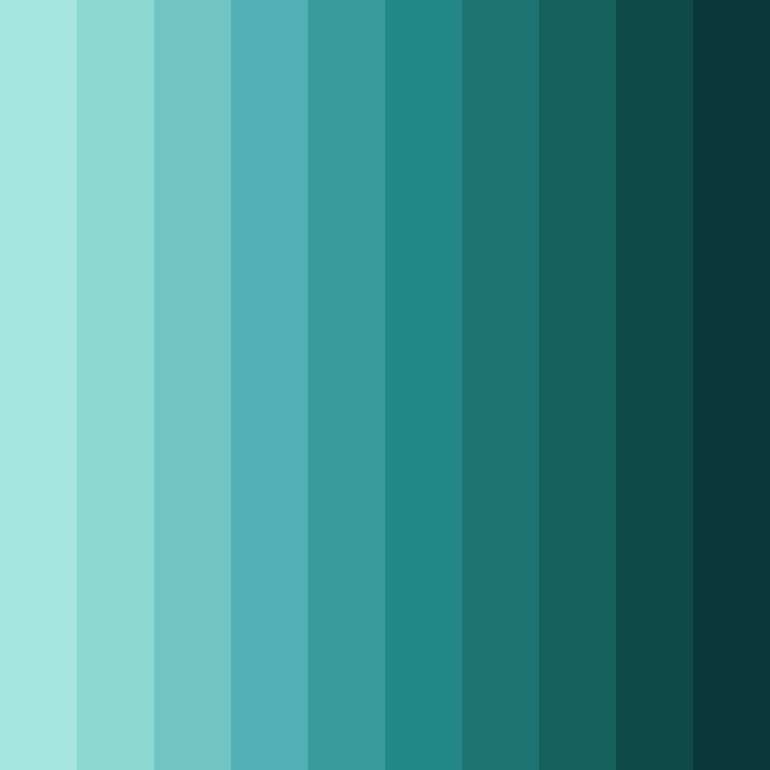 Download shades of cyan color palette PNG image (square)