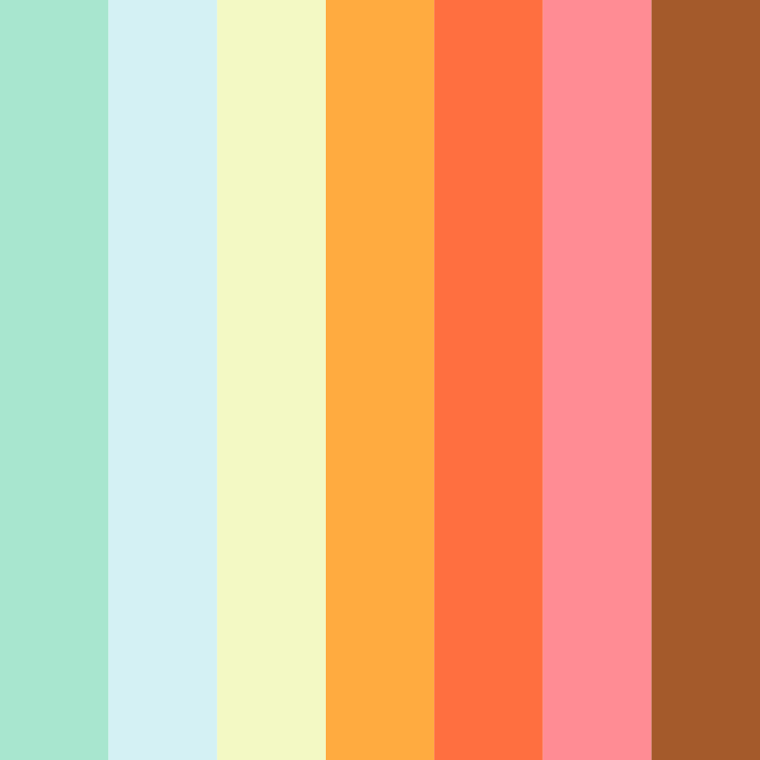 Download tropical serenade color palette PNG image (square)
