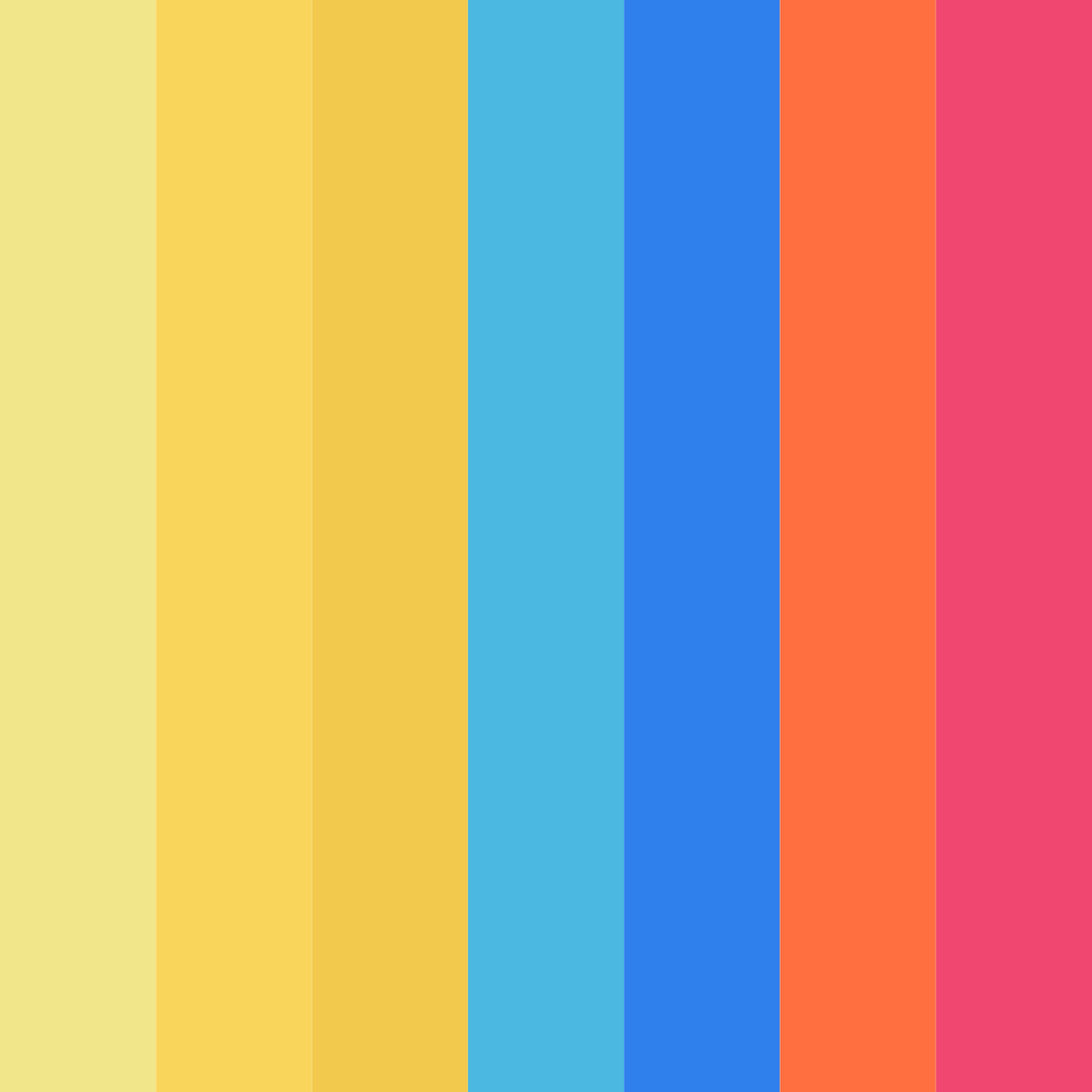 Download refreshing yellow and blue color palette PNG image (square)