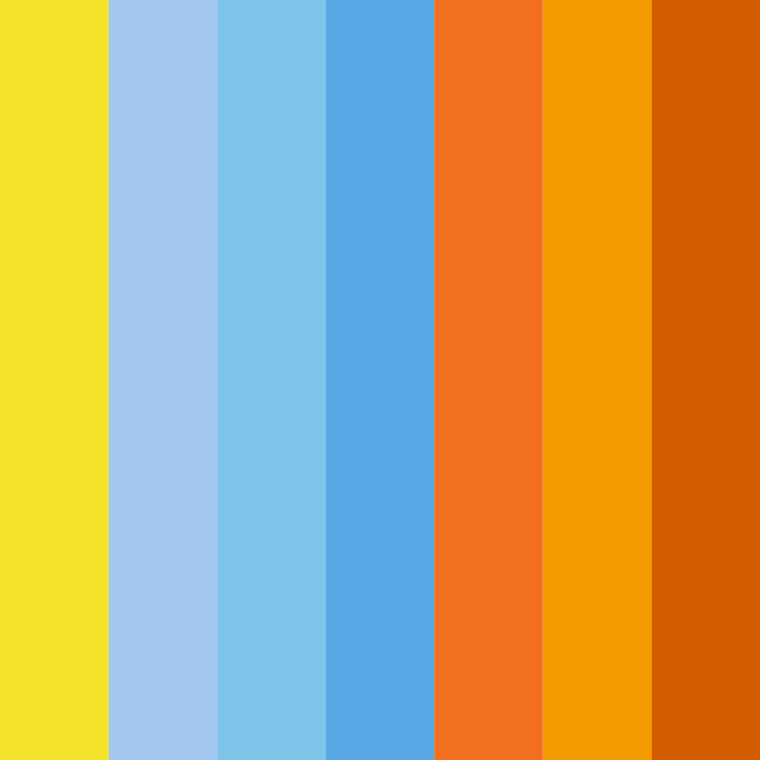 Download refreshing yellow and blue color palette PNG image (square)