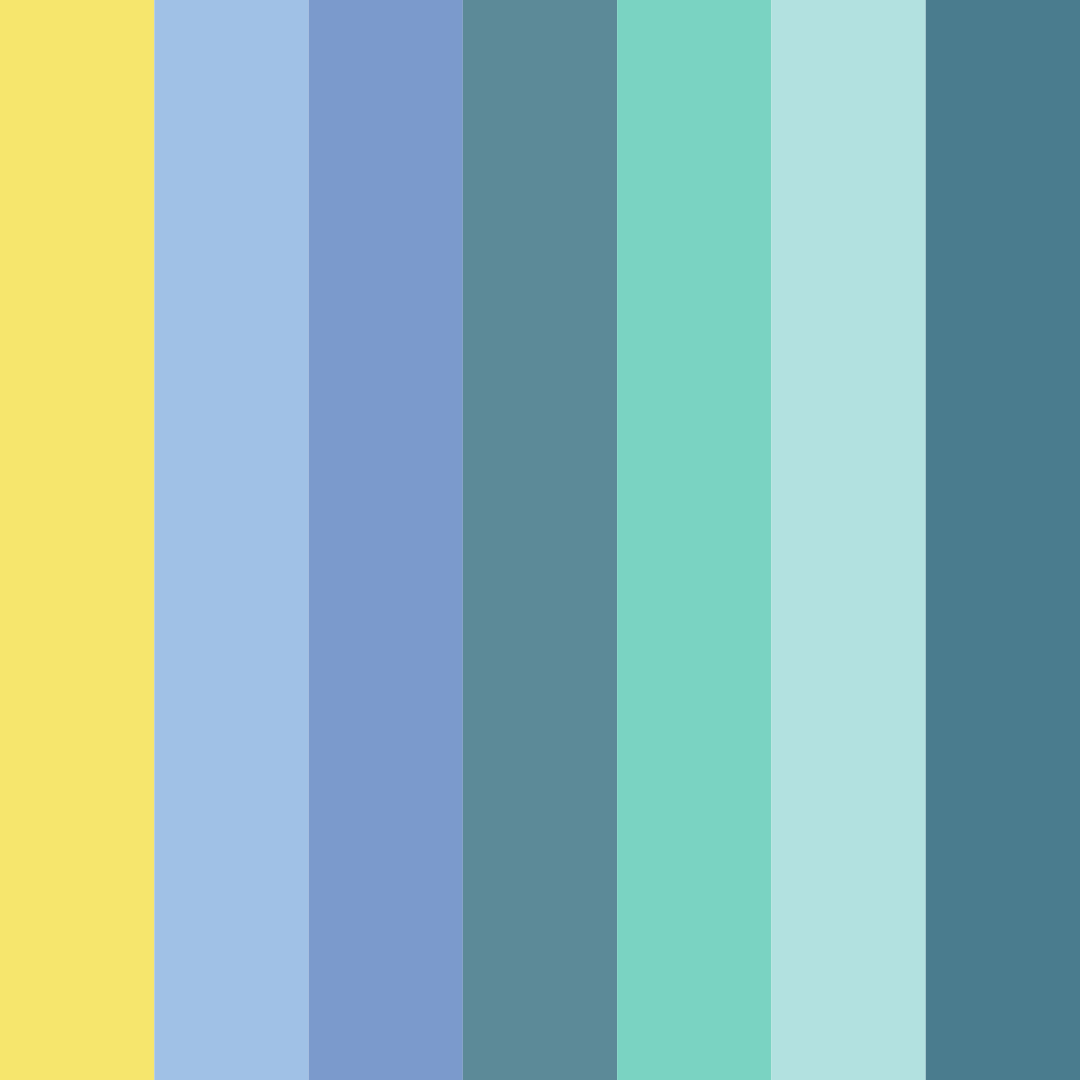 Download refreshing blue and yellow color palette PNG image (square)