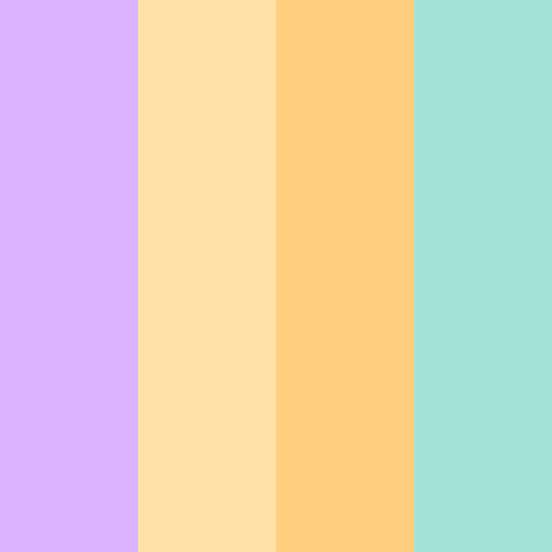 Download pastel rainbow color palette PNG image (square)