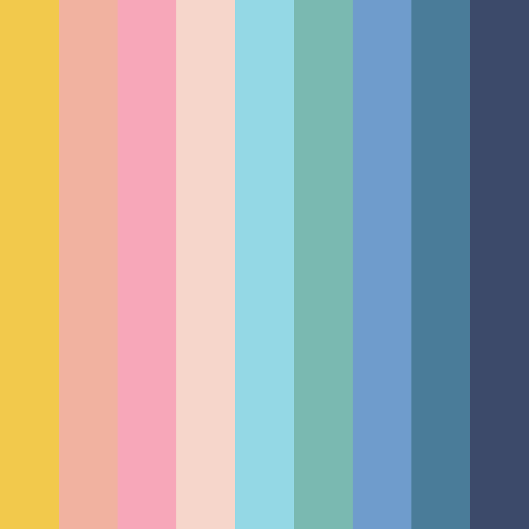 Download pastel revival color palette PNG image (square)