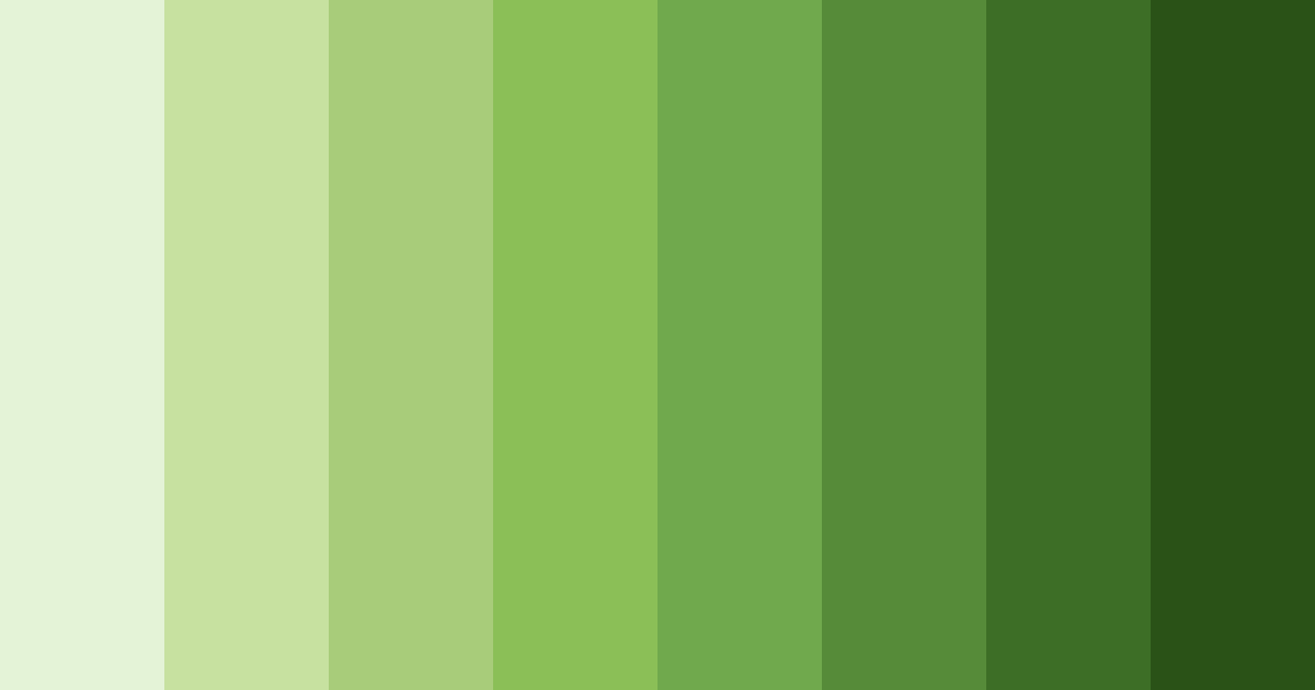 Download shades of olive green color palette PNG image (landscape)