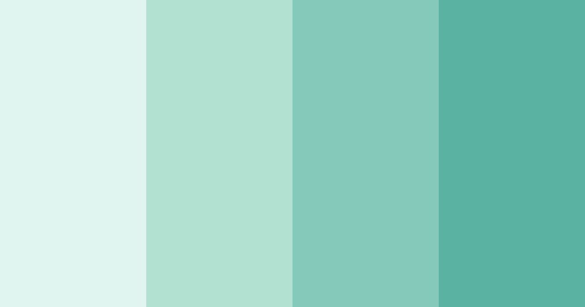 Download shades of teal color palette PNG image (landscape)