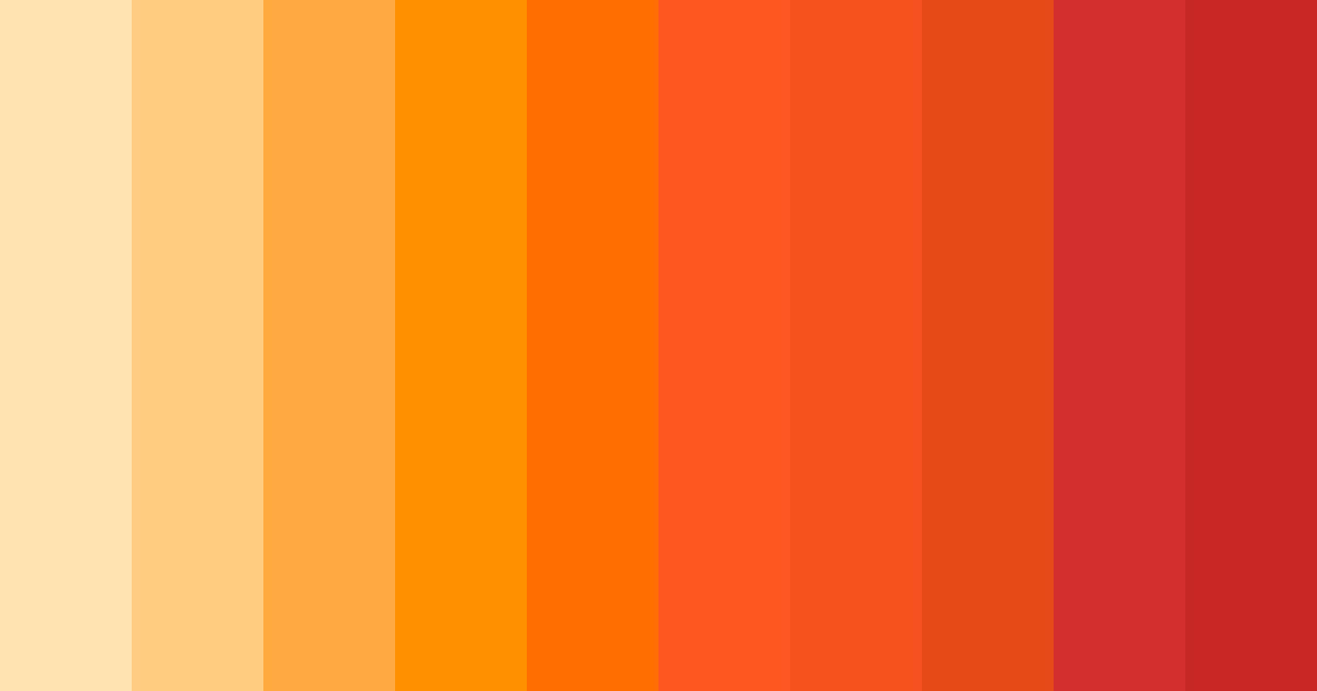 Download shades of orange color palette PNG image (landscape)
