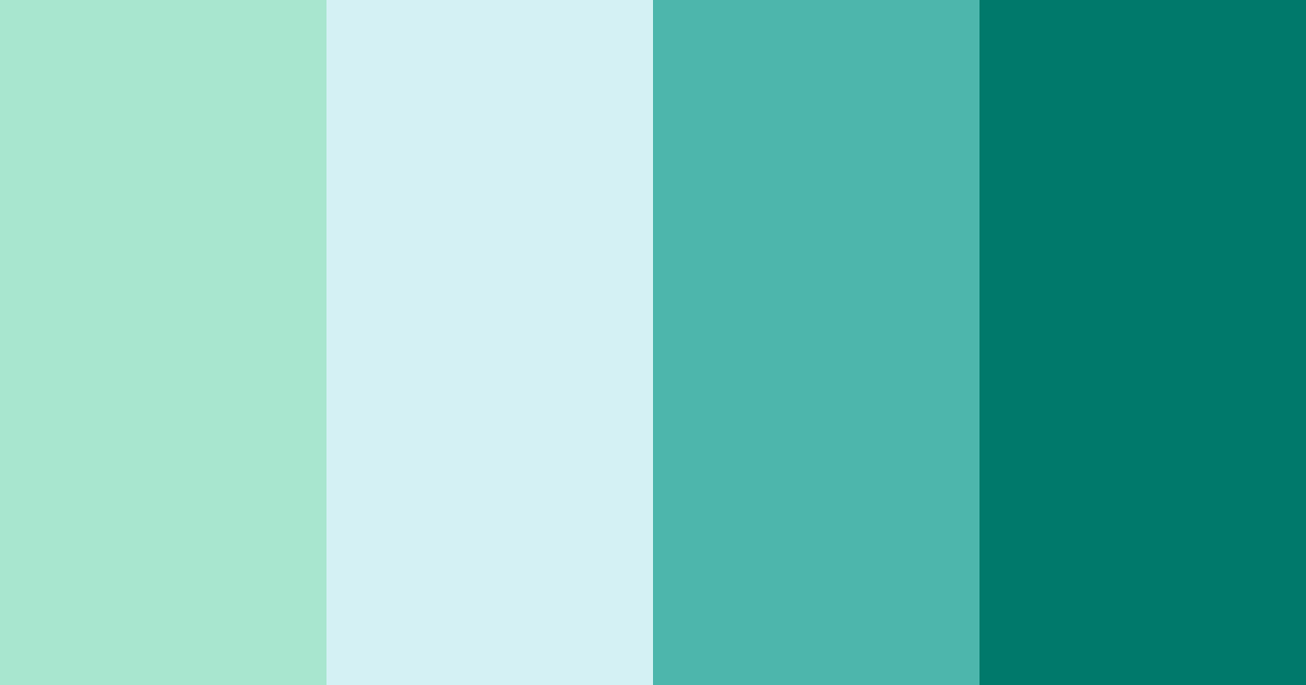 Download sea green serenity color palette PNG image (landscape)