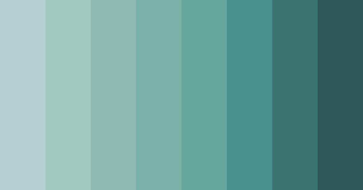 Download teal shades color palette PNG image (landscape)