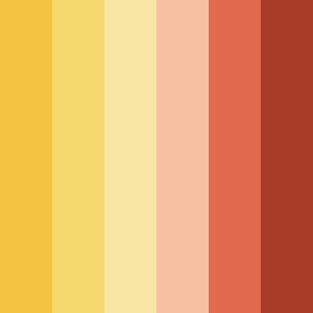 Download warm colors color palette PNG image (square)