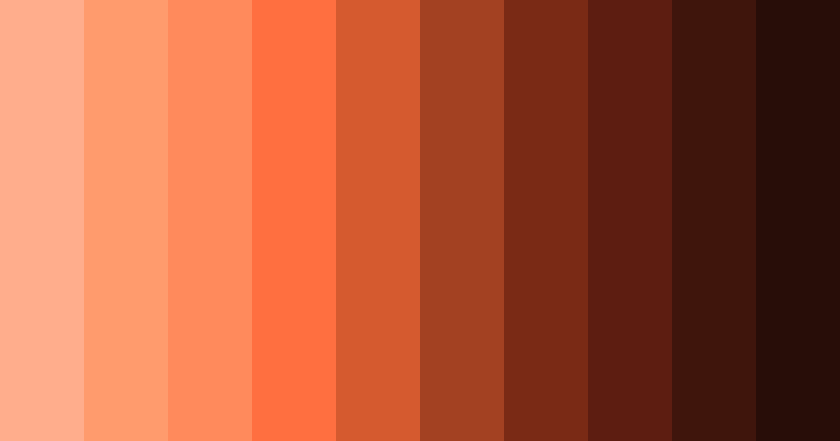 Download shades of orange color palette PNG image (landscape)