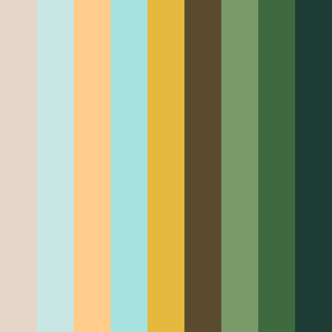 Download coastal garden bliss color palette PNG image (square)