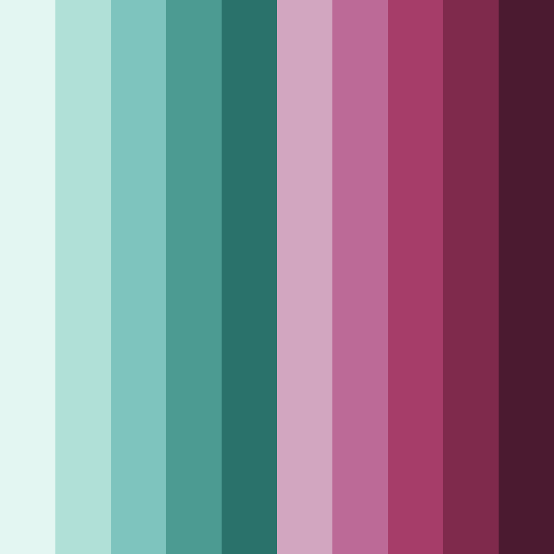 Download forest green and pink dream color palette PNG image (square)