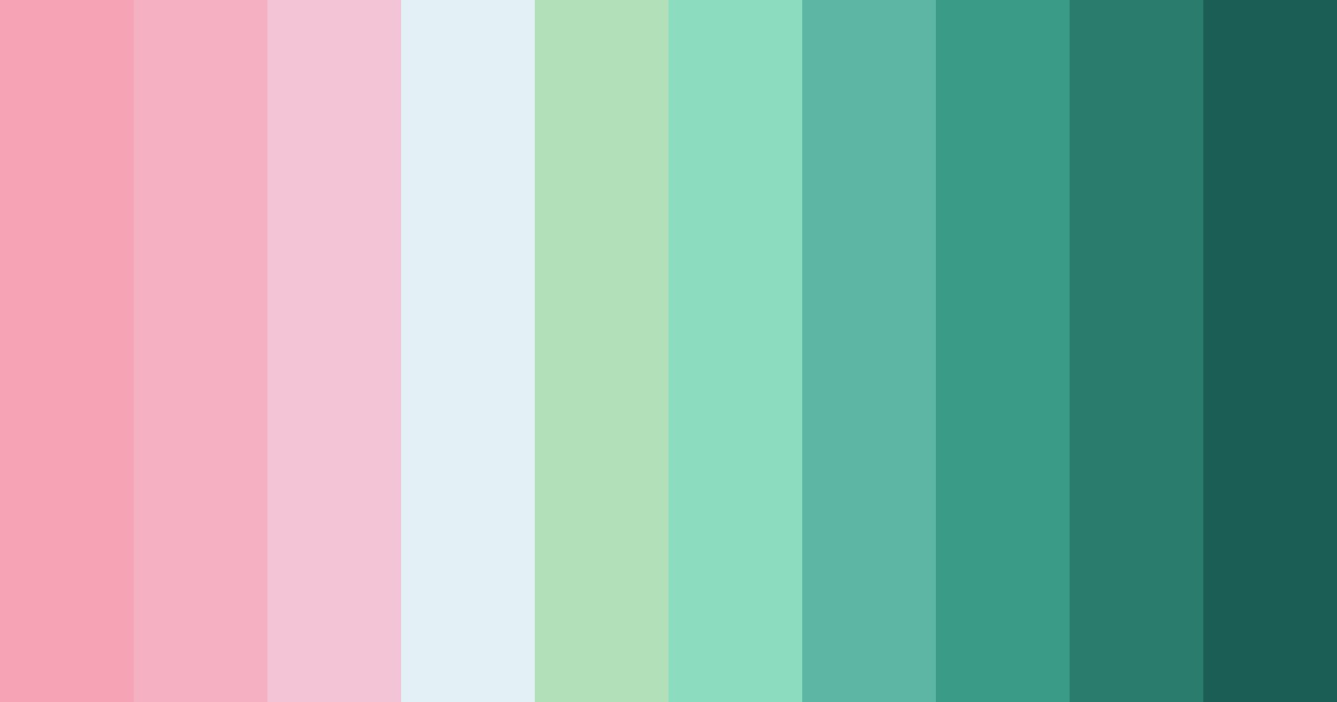 Download bubblegum greens color palette PNG image (landscape)