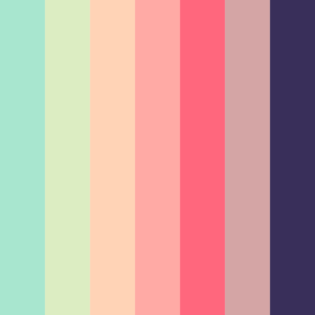 Download whimsical garden color palette PNG image (square)