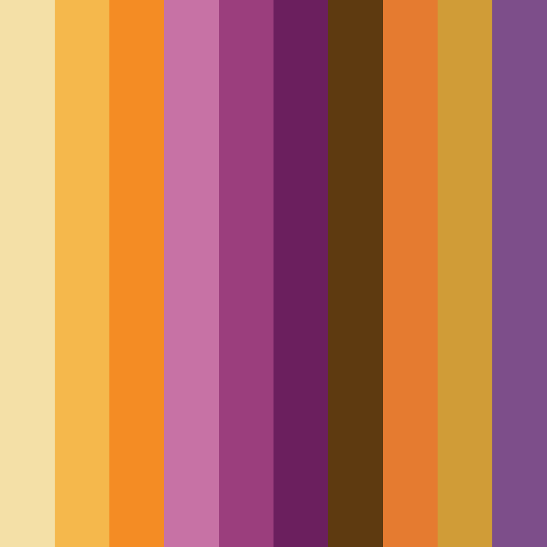 Download vibrant purple and orange color palette PNG image (square)