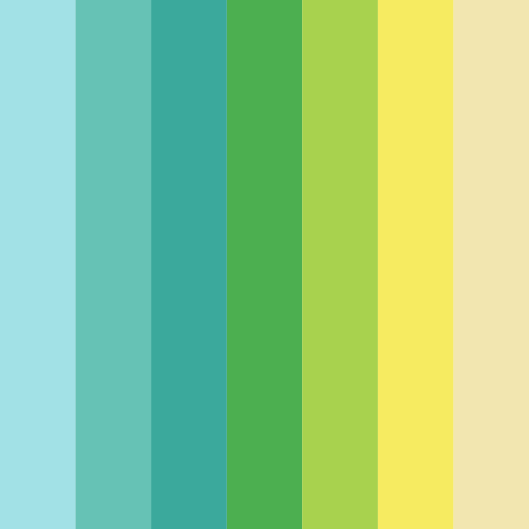 Download emerald blue garden color palette PNG image (square)