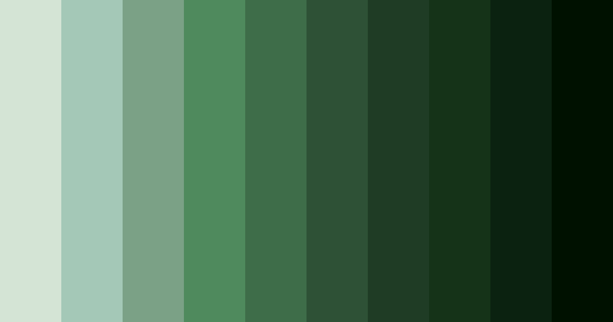 Download deep forest green shades color palette PNG image (landscape)