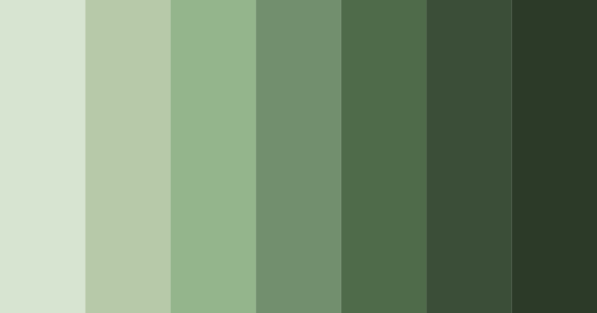 Download shades of neutral green color palette PNG image (landscape)