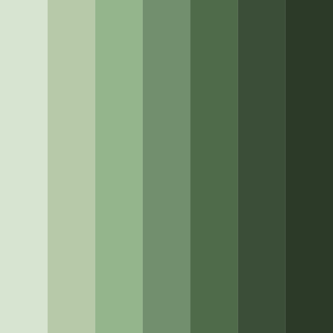 Download shades of neutral green color palette PNG image (square)