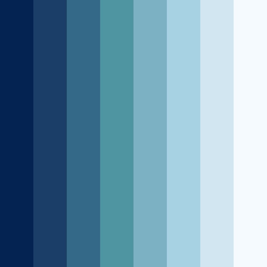 Download shades of blue color palette PNG image (square)