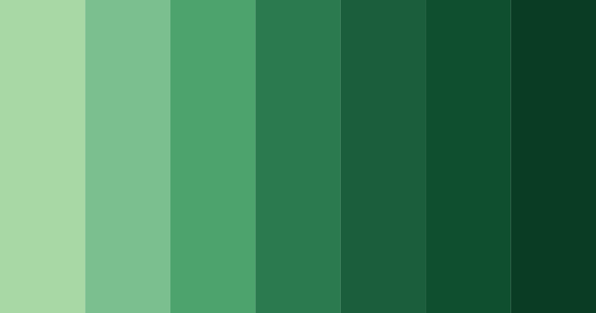 Download dark green shades color palette PNG image (landscape)