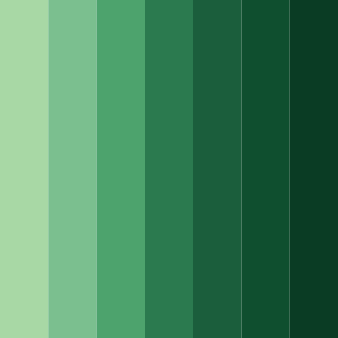 Download dark green shades color palette PNG image (square)