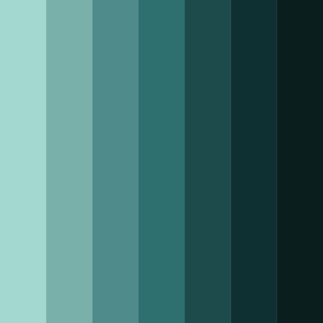 Download dark teal shades color palette PNG image (square)