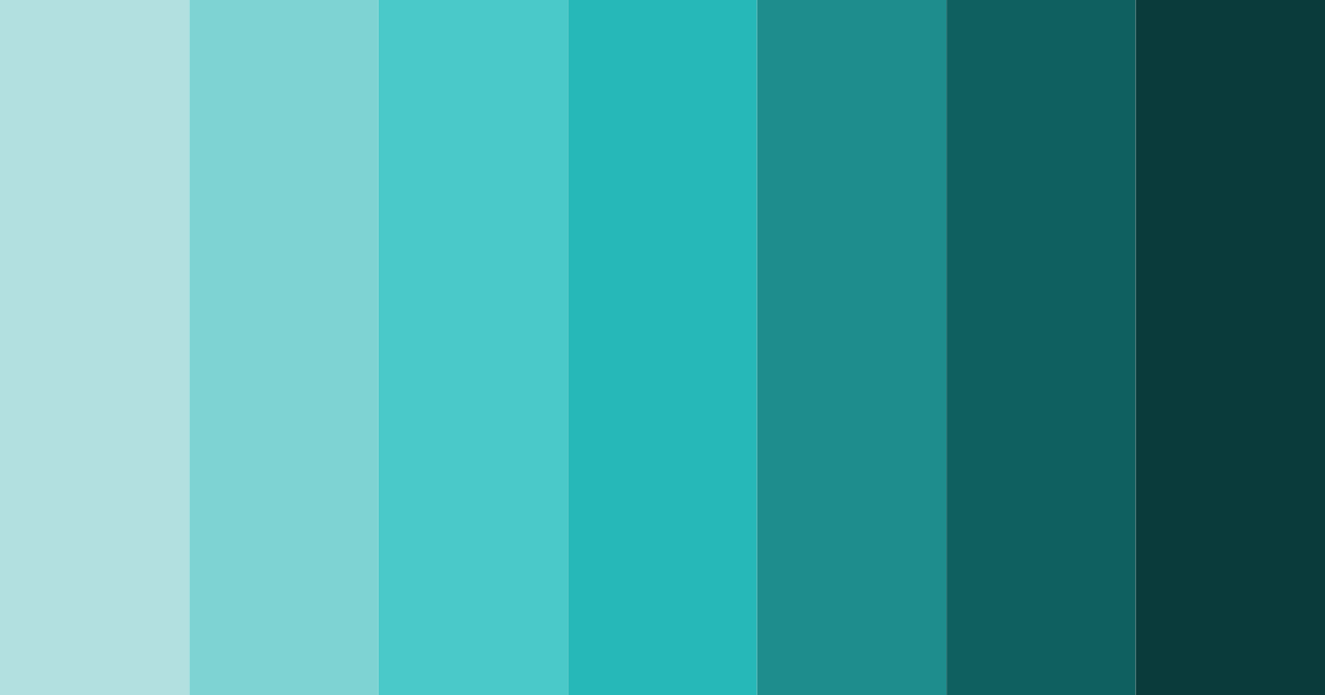 Download dark teal shades color palette PNG image (landscape)