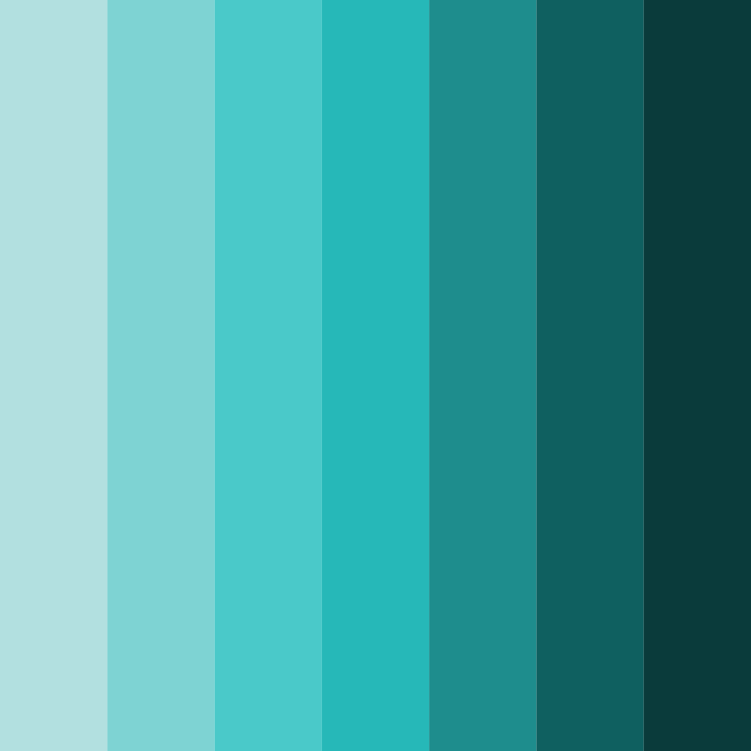 Download dark teal shades color palette PNG image (square)