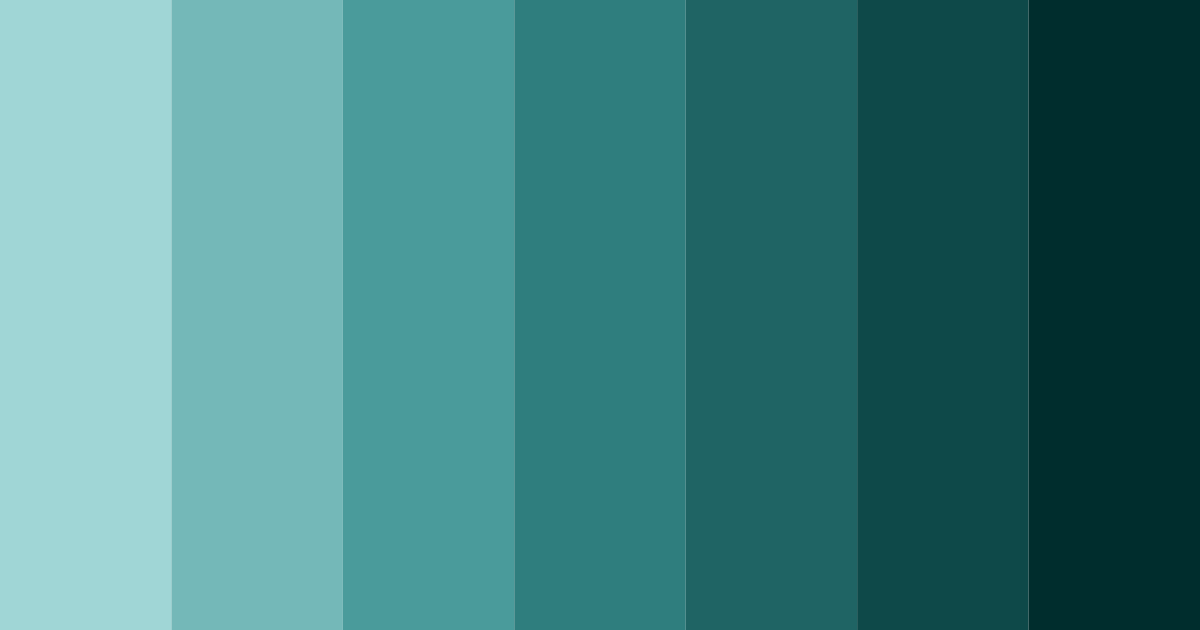 Download dark teal shades color palette PNG image (landscape)