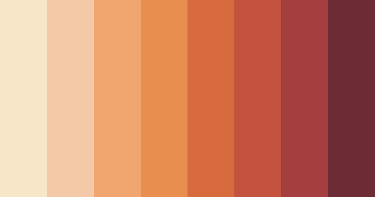 Download shades of orange color palette PNG image (landscape)
