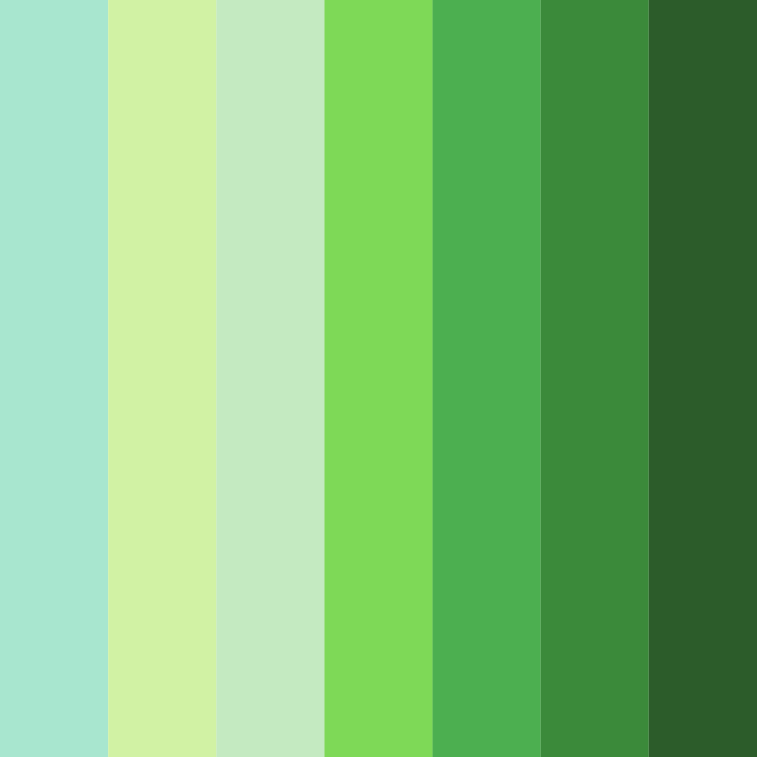 Download neon green garden color palette PNG image (square)