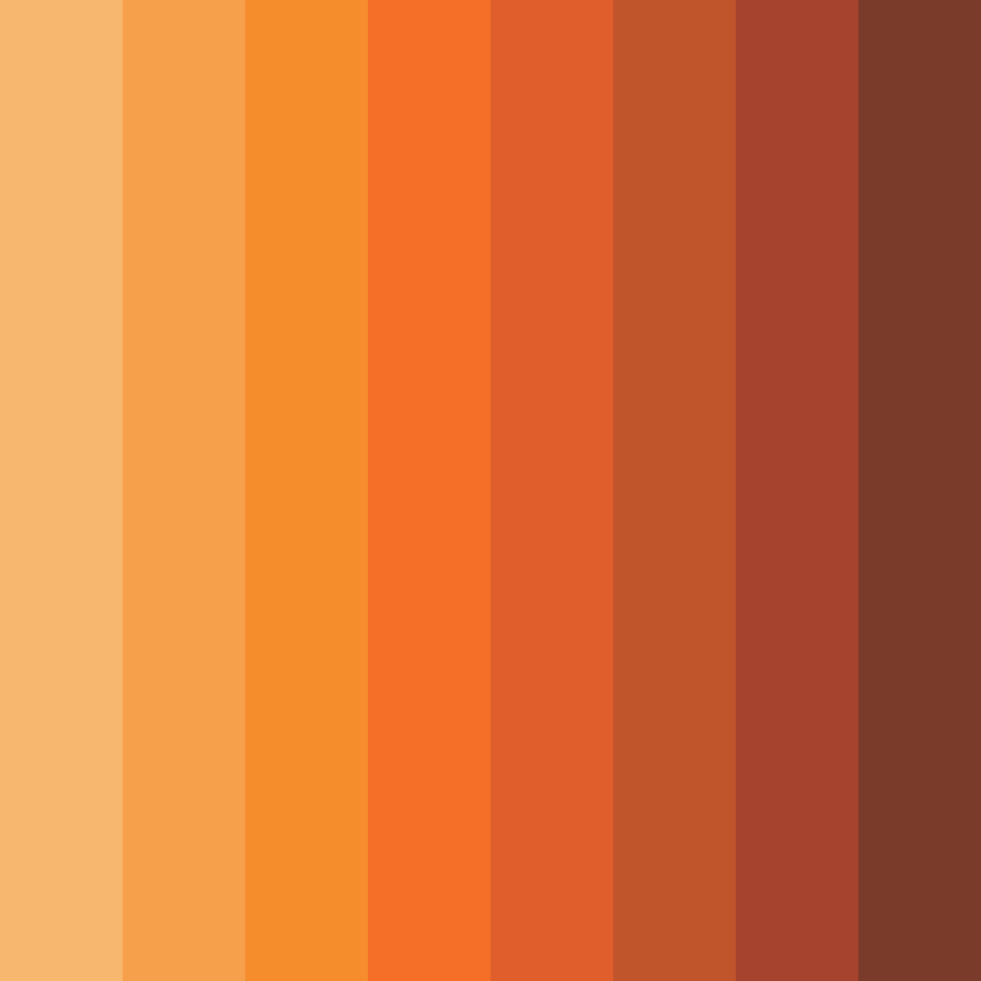 Download shades of orange color palette PNG image (square)
